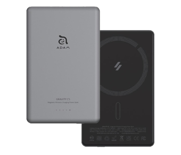 Adam Elements Gravity C5 Magnetic Wireless (Ultra Slim) 5000mAh szary - 1238459 - zdjęcie 2